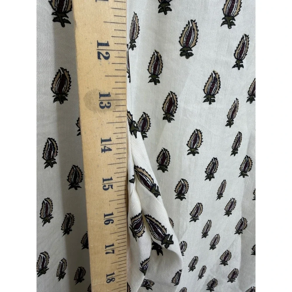 Banana Republic‎ Paisley Linen blend Set XL/L Petite Cream Black Kimono Pants